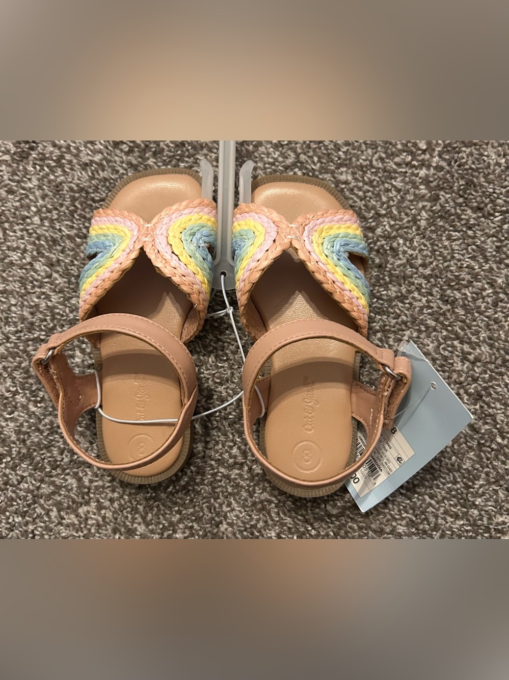 Cat & Jack Girls' Pastel Braided Strap Sandals - Neutral Pink